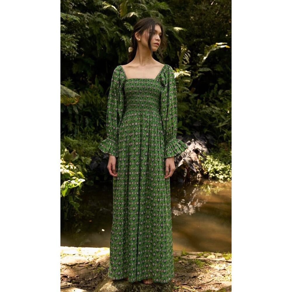 Green Floral Maxi Dress